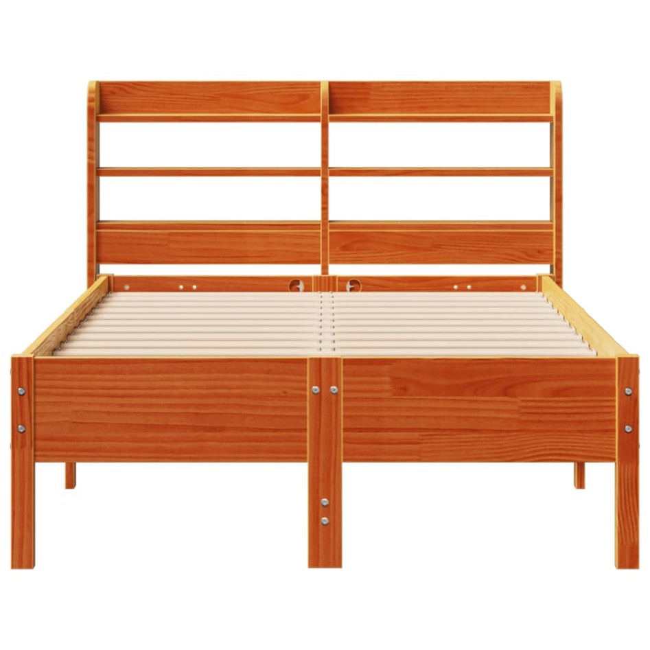 Estructura de cama sin colchón madera de pino marrón 90x200