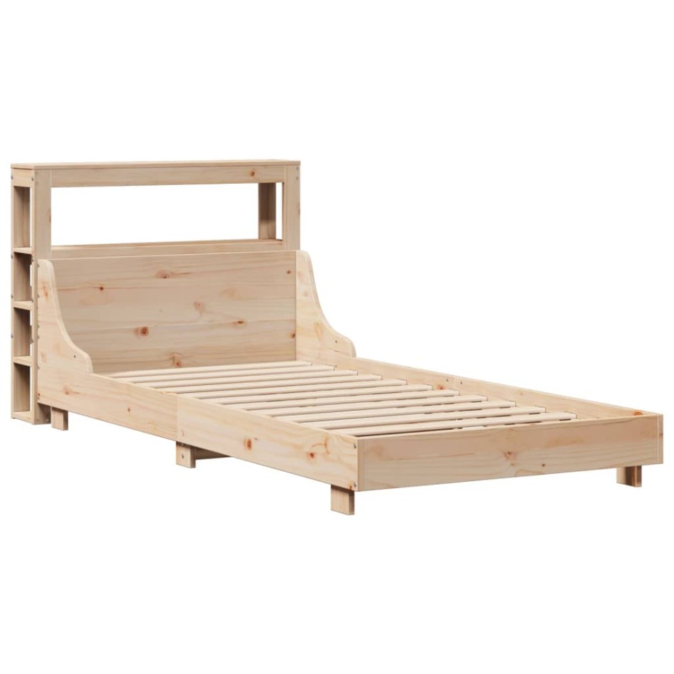 Estructura de cama sin colchón madera maciza pino 75x190