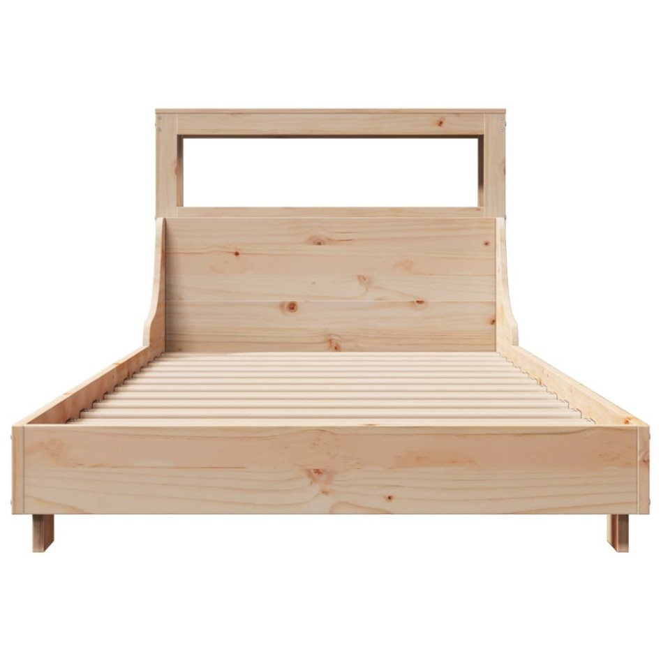 Estructura de cama sin colchón madera maciza pino 75x190