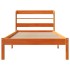 Estructura cama con cabecero madera pino marrón cera 100x200