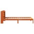 Estructura cama con cabecero madera pino marrón cera 100x200