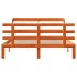 Estructura cama con cabecero madera pino marrón cera 140x190
