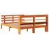 Estructura cama con cabecero madera pino marrón cera 140x190