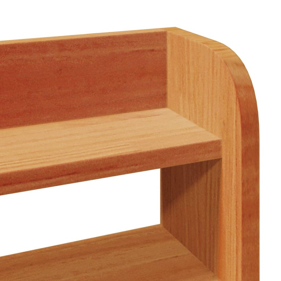 Estructura cama con cabecero madera pino marrón cera 140x190