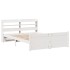 Estructura de cama con cabecero sin colchón blanco 140x200