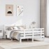 Estructura de cama con cabecero sin colchón blanco 140x190