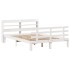 Estructura de cama con cabecero sin colchón blanco 140x190