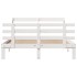 Estructura de cama con cabecero sin colchón blanco 140x190