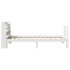 Estructura de cama con cabecero sin colchón blanco 100x200