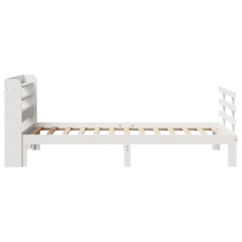 Estructura de cama con cabecero sin colchón blanco 100x200
