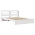 Estructura de cama con cabecero sin colchón blanco 140x200