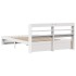 Estructura de cama con cabecero sin colchón blanco 140x200