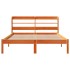 Estructura cama con cabecero madera pino marrón cera 150x200