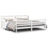 Estructura de cama con cabecero sin colchón blanco 200x200