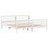 Estructura de cama con cabecero sin colchón blanco 200x200