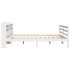 Estructura de cama con cabecero sin colchón blanco 200x200