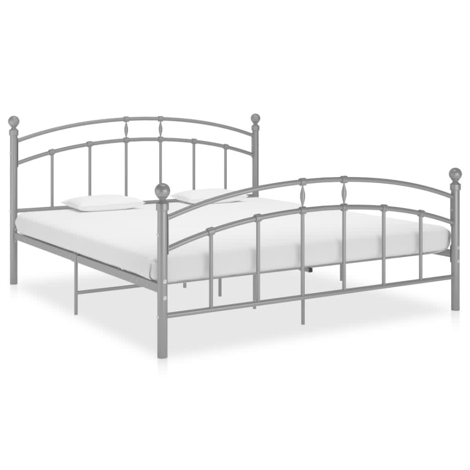 Estructura de cama de metal gris 160x200