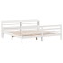 Estructura de cama con cabecero sin colchón blanco 180x200