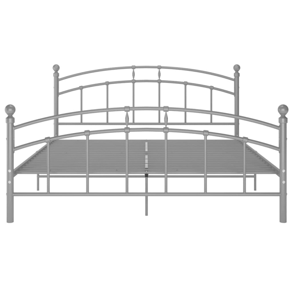 Estructura de cama de metal gris 160x200