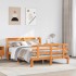 Estructura cama con cabecero madera pino marrón cera 160x200