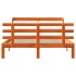 Estructura cama con cabecero madera pino marrón cera 160x200