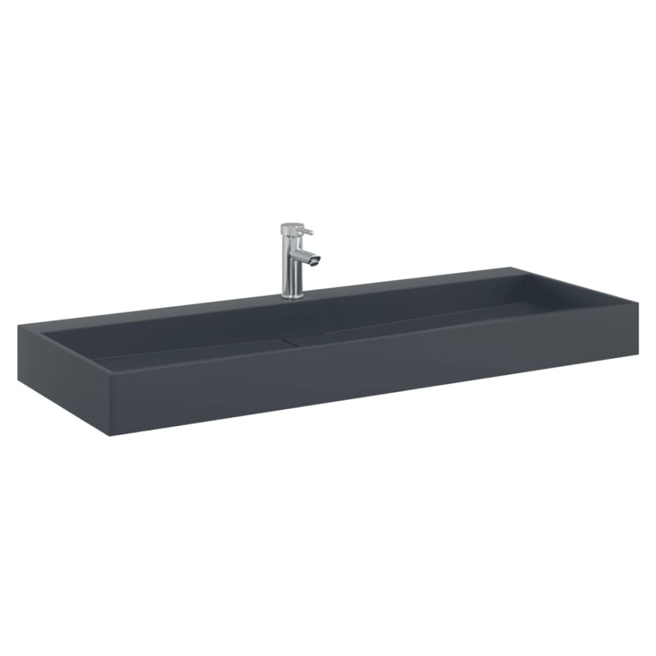 Lavabo de fundición de mineral/mármol antracita 120x46x11
