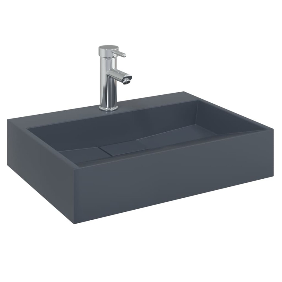 Lavabo de fundición de mineral/mármol antracita 50x38x13