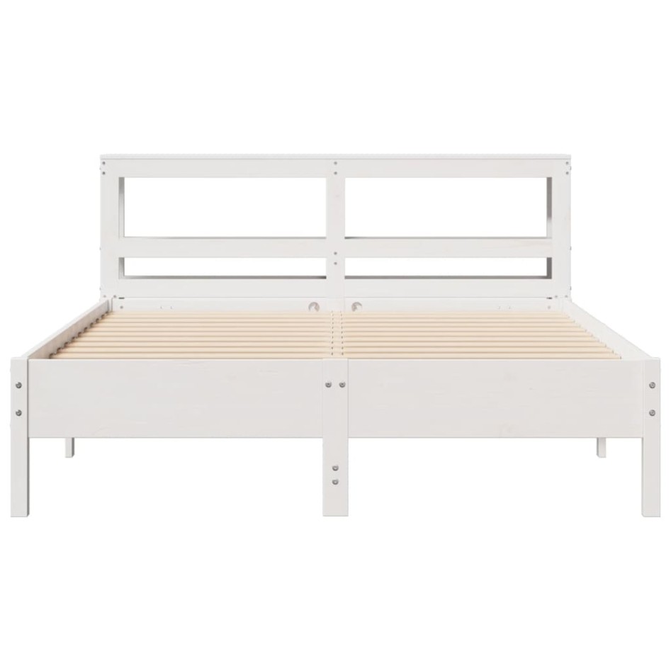 Estructura de cama sin colchón madera de pino blanca 140x200