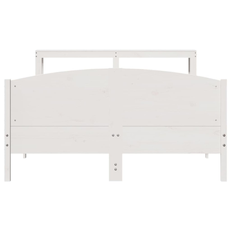 Estructura de cama sin colchón madera de pino blanca 140x200