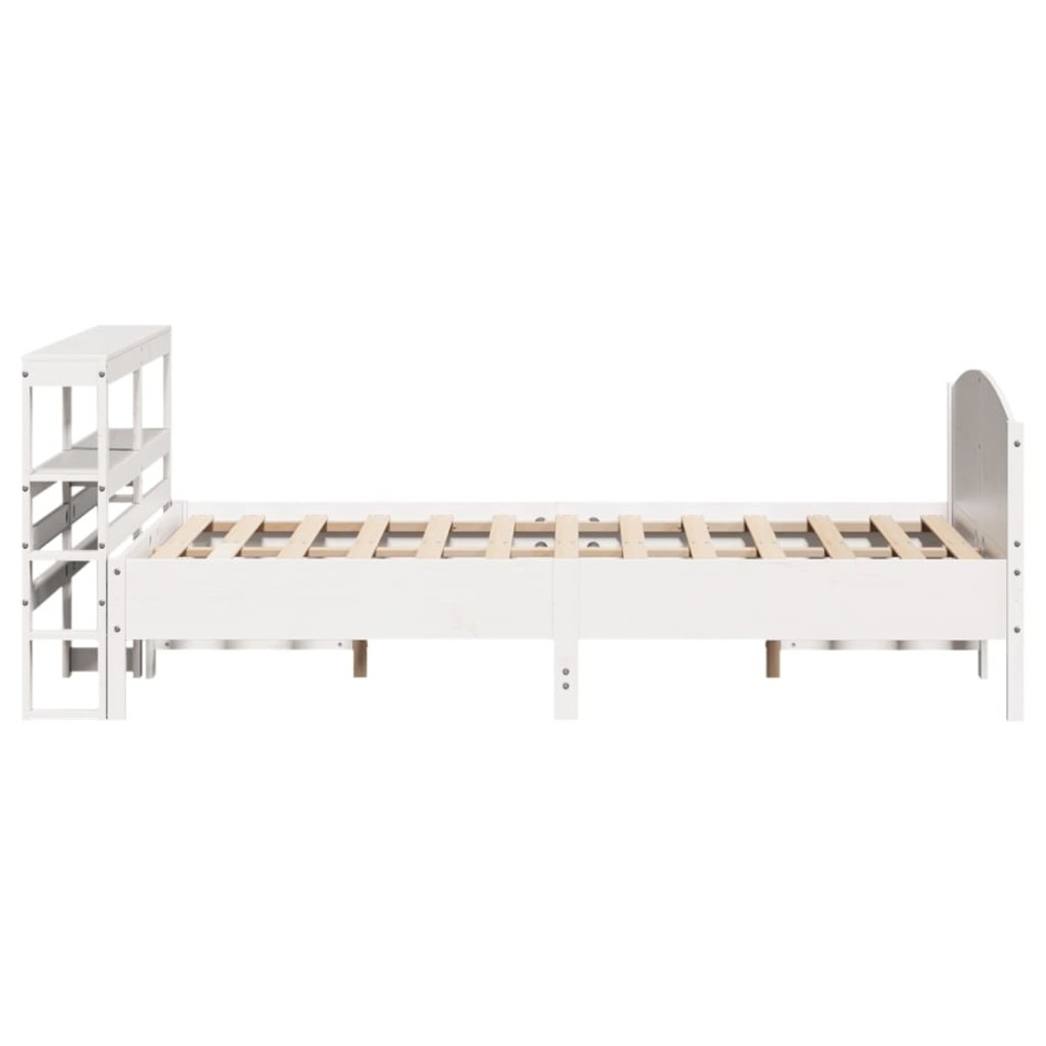 Estructura de cama sin colchón madera de pino blanca 140x200