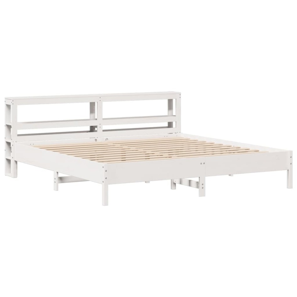 Estructura de cama sin colchón madera maciza blanca 200x200