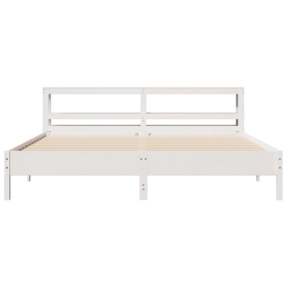 Estructura de cama sin colchón madera maciza blanca 200x200