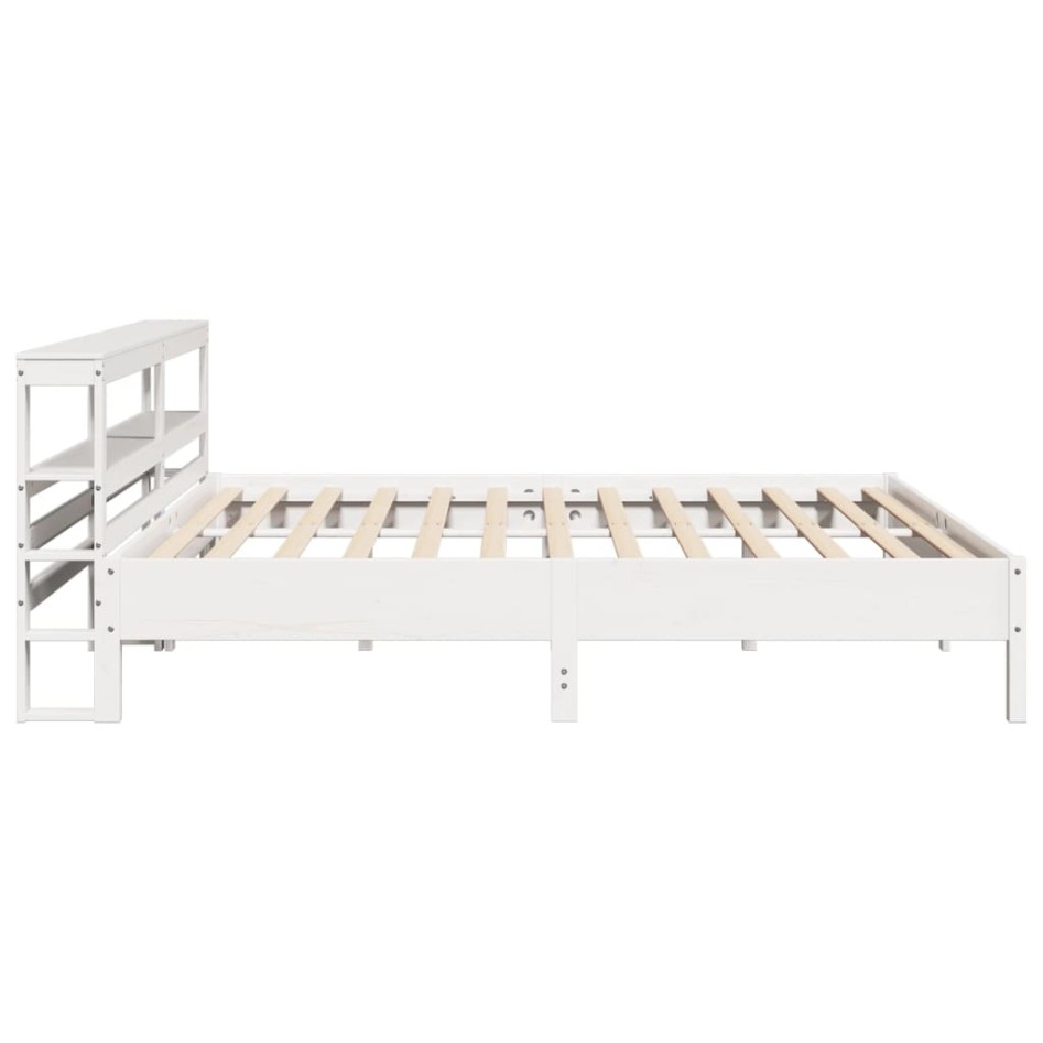 Estructura de cama sin colchón madera maciza blanca 200x200
