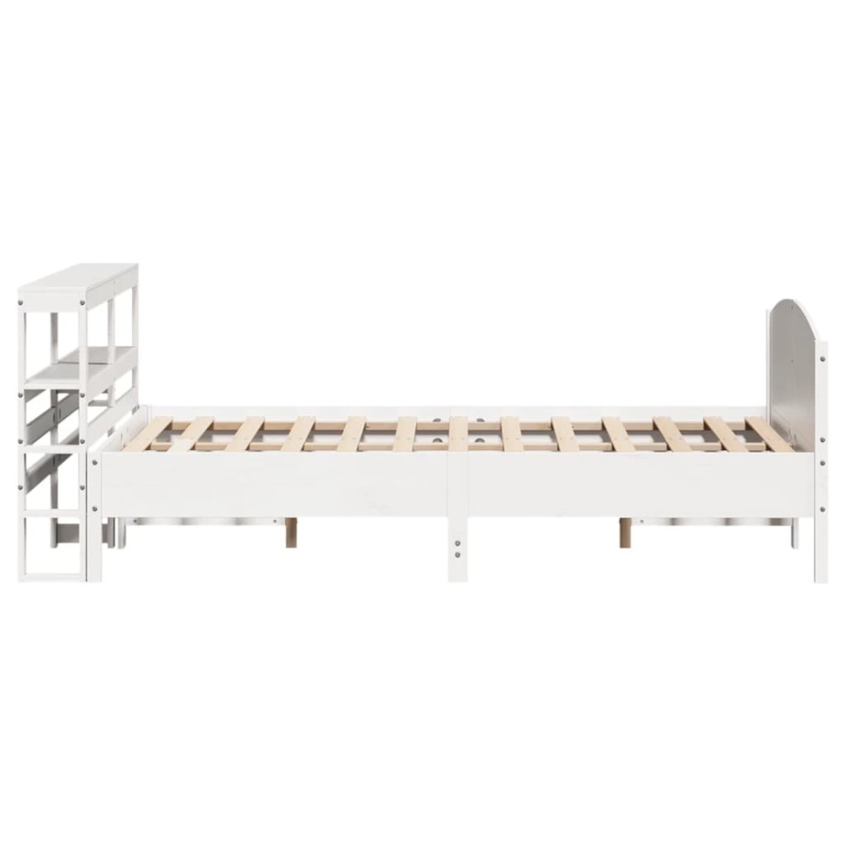 Estructura de cama sin colchón madera de pino blanca 140x190