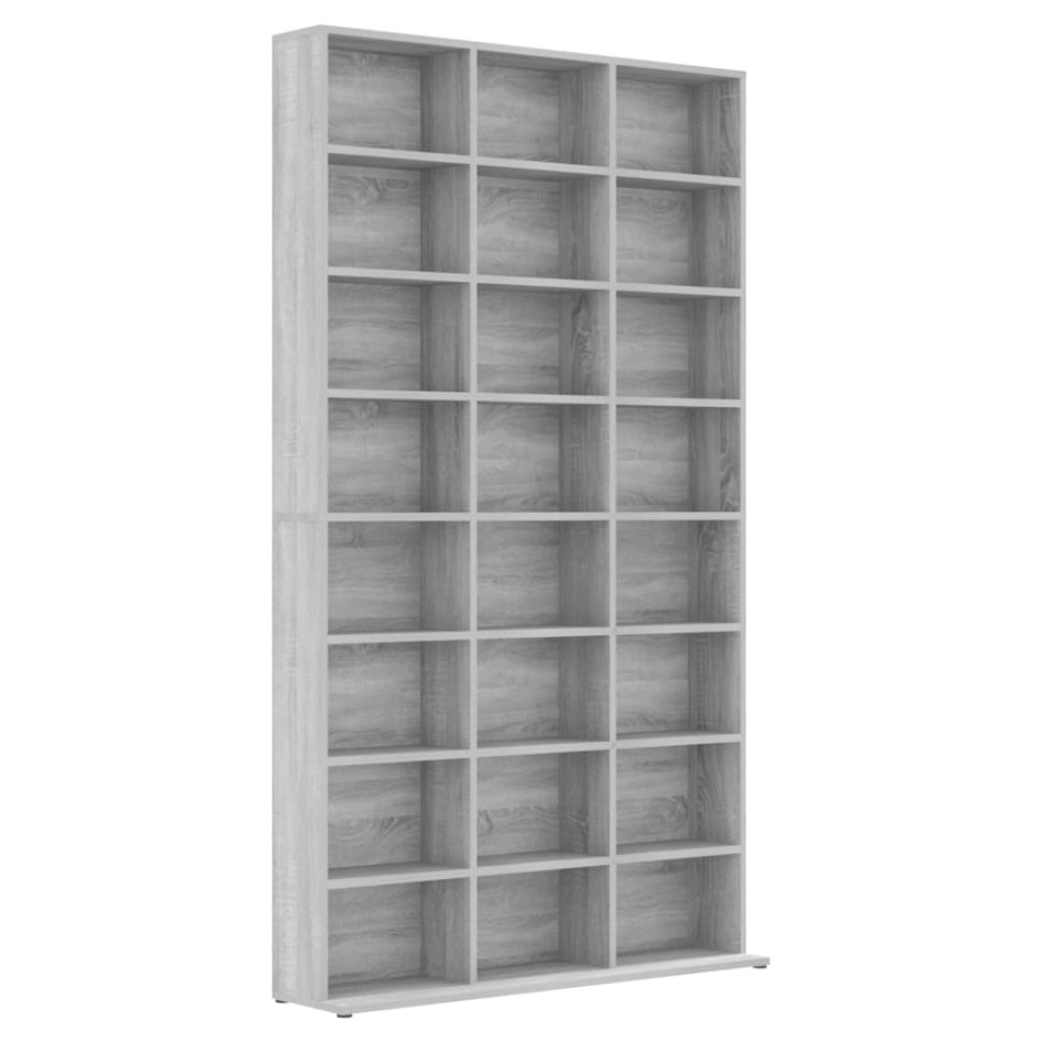 Estante de CD madera contrachapada gris Sonoma 102x23x177,5