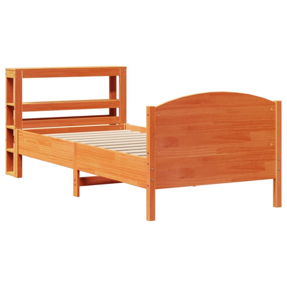 Estructura de cama sin colchón madera maciza marrón 75x190