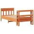 Cama sin colchón madera maciza de pino marrón cera 100x200