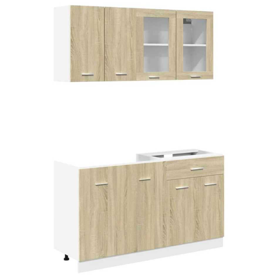 Set de muebles de cocina 4 pzas madera ingeniería roble