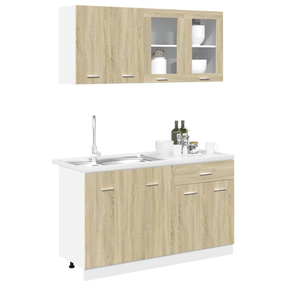 Set de muebles de cocina 4 pzas madera ingeniería roble
