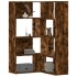 Estantería esquina 4 niveles madera roble ahumado 85x85x140