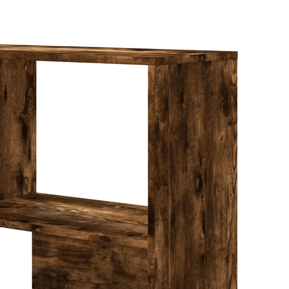 Estantería esquina 4 niveles madera roble ahumado 85x85x140