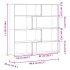 Estantería esquina 4 niveles madera roble ahumado 85x85x140