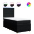 Cama box spring con colchón tela negro 80x200