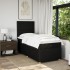 Cama box spring con colchón tela negro 80x200