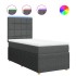 Cama box spring con colchón tela gris oscuro 80x200
