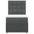 Cama box spring con colchón tela gris oscuro 80x200