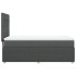 Cama box spring con colchón tela gris oscuro 80x200