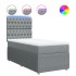 Cama box spring con colchón tela gris claro 80x200