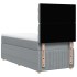 Cama box spring con colchón tela gris claro 80x200