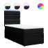Cama box spring con colchón tela negro 80x200